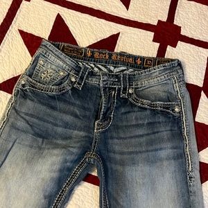 Rock revival, distressed, look jeans, size 32 boot cut